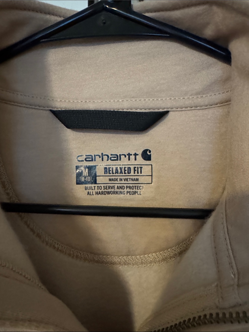 Carhartt Beige Zip-Up Sweatshirt - Picture 2 of 2
